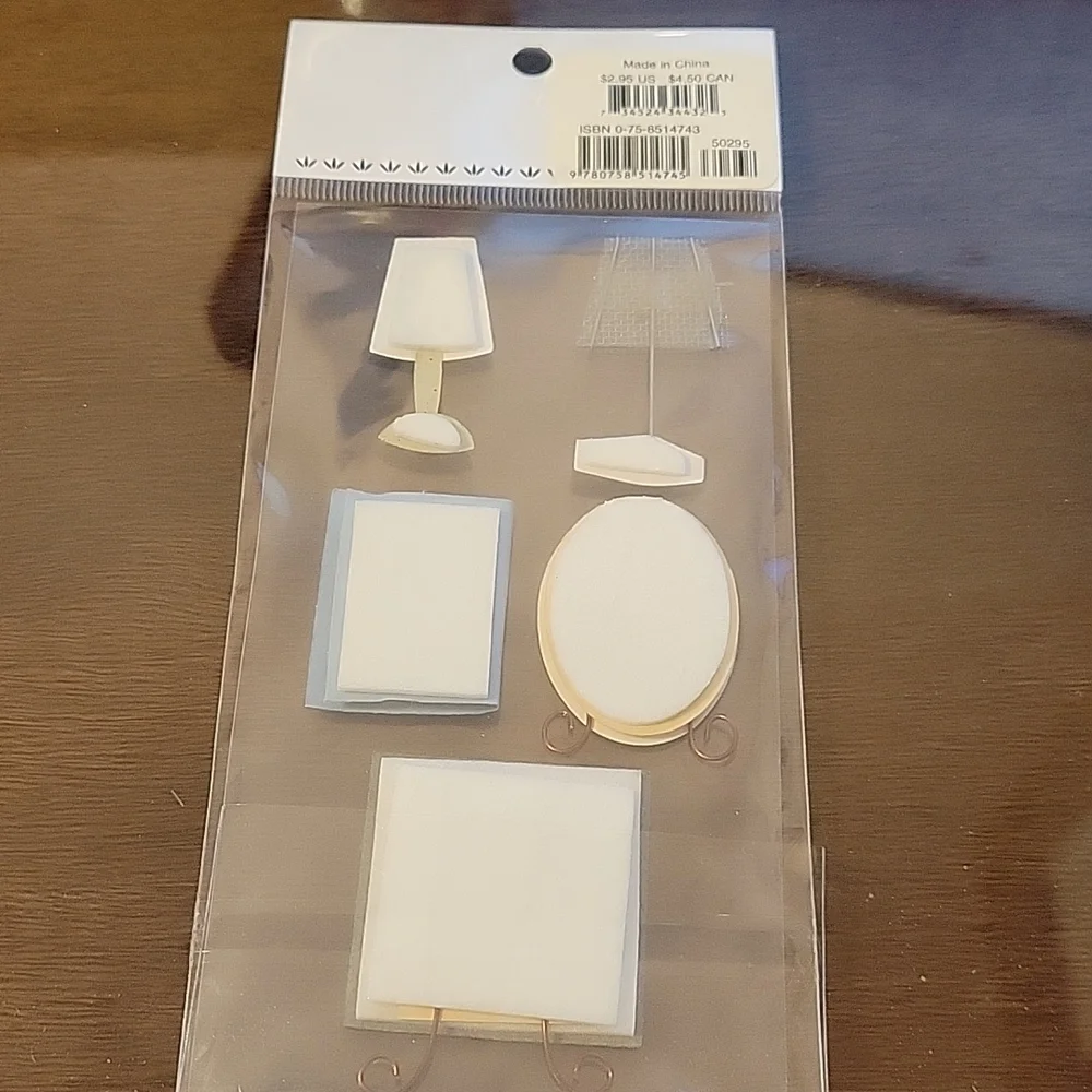Scrapbook Sticker Lot New 4 pkgs Neutral Floral Metal